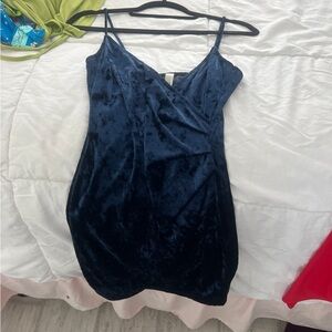 Navy velvet dress